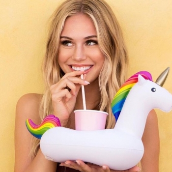 PODSTAWKA JEDNOROŻEC DMUCHANY PŁYWAJĄCY NA NAPÓJ NA DRINKI