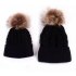 Zimowy zestaw czapek dla dziecka i dla mamy czarny