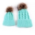 Zimowy zestaw czapek dla dziecka i dla mamy turkusowy