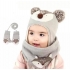 Zimowy komplet dla dzieci czapka+szalik+rękawiczki szary wilczek 2-4lat