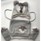 Zimowy komplet dla dzieci czapka+szalik+rękawiczki szary wilczek 4miesiecy-2lat