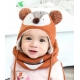 Zimowy komplet dla dzieci czapka+szaliki rudy lisek od 4 miesięcy- 2 lat