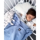 Kocyk niemowlęcy bawełniany błękitny Soft Bear 80x100 cm | 100% bawełna OEKO-TEX